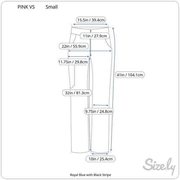 PINK Victoria Secret Royal Blue/Black Track Pants - Picture 7 of 8